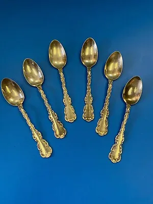 $199.99 • Buy SET 6  Rare 1891 ANTIQUE WHITING MFG. LOUIS XV  STERLING SILVER TEASPOONS 5 1/4 