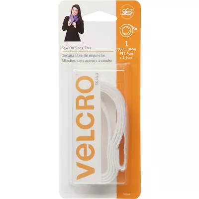 VELCRO(R) Brand Sew-On Snag-Free Tape 3/4 X18 -White 90667 • $7.99