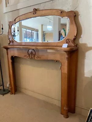 Antique Fireplace Mantle With Mirror • $1785