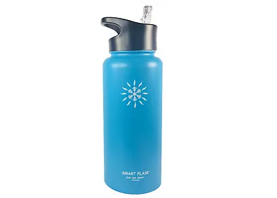 $16.95 • Buy Smart Flask Stainless Steel Water Bottle Vacuum Insulated 32oz With Straw Lid