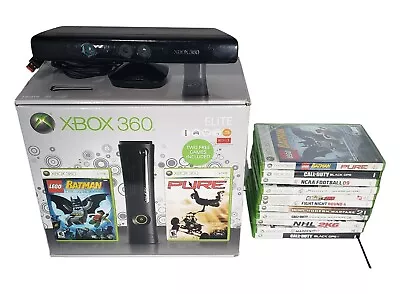 Microsoft Xbox 360 Elite Holiday Gaming Bundle 120 GB CIB - 11 Games & Kinect • $144.99