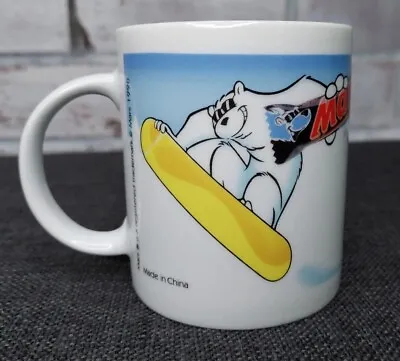 90s Mars Bar Chocolate Mug Snowboarding Polar Bear Ceramic Coffee Rare 1998 • $20