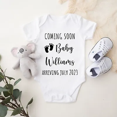 Personalised Baby Vest Custom Baby Grow Pregnancy Announcement 2024 Due Date • £6.99