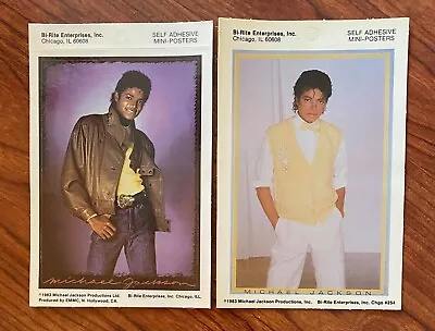 Vintage Michael Jackson 2 Hit Parade Mini-Poster Stickers - Unused Store Stock • $7.95