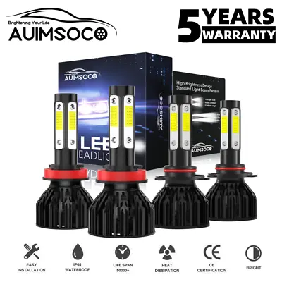 9005+H11 LED Headlight Super Bright Bulbs Kit High Low Beam White Upgrade Kit • $39.99