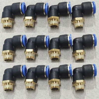 16x 3/8  OD Tube X 1/4  NPT Pneumatic Male Elbow Push To Connect Air Fittings • $20.85