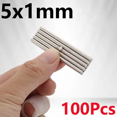 N35 Round Disc Neodymium Mini Fridge Magnets Rare Earth Super Strong 5mmx1mm USA • $5.99