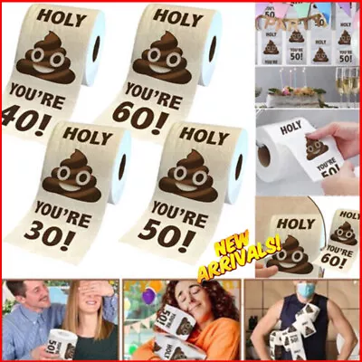 Funny Toilet Paper Roll Birthday Decoration 30th-70th Gifts For Women Men Gifts. • £4.56