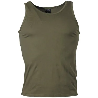 Army Combat Mens Vest Military Patrol Cadet Tank Top 100% Cotton Olive Od S-xxl • £12.95