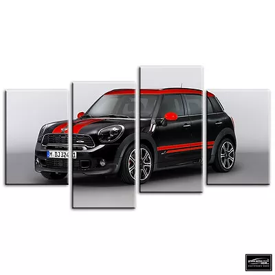 Mini John Cooper Works   Cars BOX FRAMED CANVAS ART Picture HDR 280gsm • £29.99