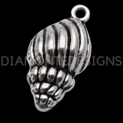 10 Pcs Tibetan Silver Conch Shell Charms Pendants Seaside Beach Nautical I238 • £2.19