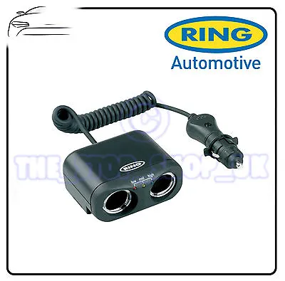 RING 12v TWIN 2 WAY CAR MULTI ADAPTOR SOCKET PLUG WITH BATTERY ANALYSER RMS2 • $11.95