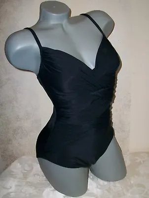  $150 Victoria Secret Magicsuit Black Firm Control Draped Swimsuit 10 • $69.99