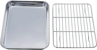 Toaster Oven Baking Pan Broiler Roasting Grill Replacement Tray Stainless Steel • $13.49