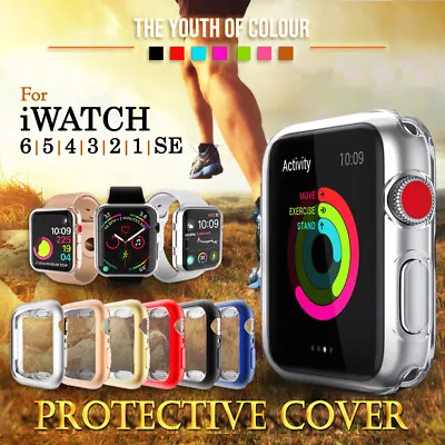 $5.99 • Buy For Apple Watch IWatch Series SE 7 6 5 4 3 2 Clear Case Full Cover 38 40 42 44mm