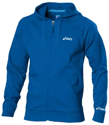 ASICS Men's Sports Hoodie Logo Full Zip Lounge Top - Blue - New • £19.99