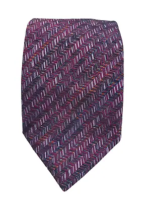 Missoni Made In Italy Vintage 1980's Silk Tie Purple Geometric 58.5  L X 3.25  W • $34.99