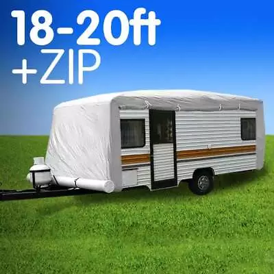 Caravan Cover With Zip 18-20 Ft Campervan UV Protector Heavy Duty Covers • $181.76