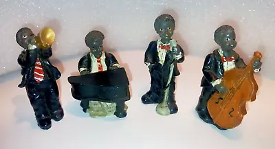 Vintage 4 -Piece Jazz Band/Musician Figurines/Jazz Musicians Afro-American Jazz • £24.50