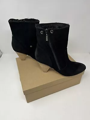 Matt Bernson Womens Tapered Heel Leather Ankle Boots Black Size 9 Used GH • $20.23