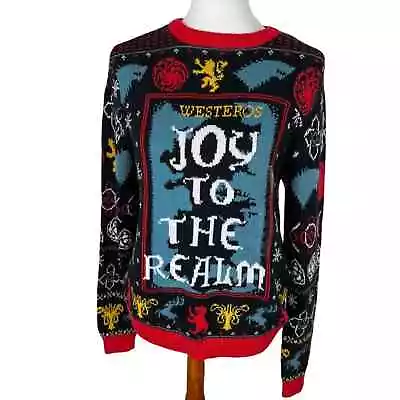 NWT HBO Game Of Thrones Westeros Joy To The Realm Christmas Sweater Size M • $27