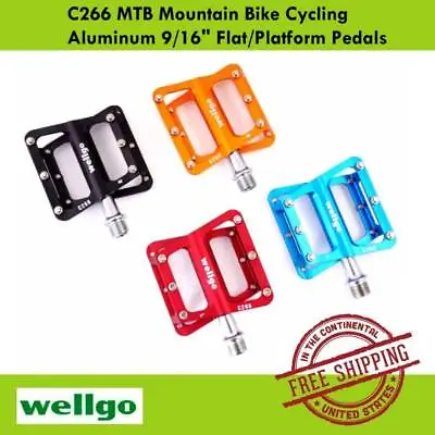Wellgo C266 MTB Mountain Bike Cycling Aluminum 9/16  Flat/Platform Pedals  • $38.90