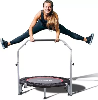 BCAN 40  Foldable Mini Trampoline Max Load 330lbs/440lbs With Bar Green & Black • $114.99