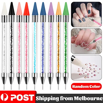 New Dual Ended Dotting Pen Rhinestone Picker Wax Pencil Nail Art Tool Manicure • $4.99