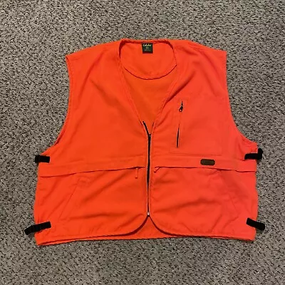 Cabela's Hunting Vest Mens 2XL XXL Blaze Orange Adjustable Pockets • $30.39