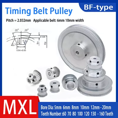 MXL 60T-160T Timing Belt Pulley With Step Drive Pulleys Width 7/11mm Bore 5-20mm • $5.95