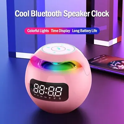 $22.99 • Buy Bluetooth 5.0 Wireless Speaker Digital Alarm Clock TF FM MP3 Player LED Lights