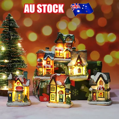 LED Christmas House Fairy Village Scene Light Up Decor Ornament Home Decor CZ • $11.25