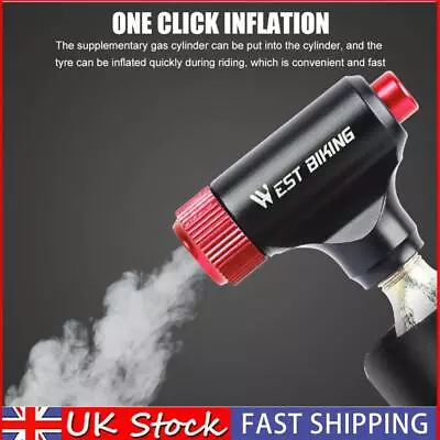 WEST BIKING CO2 Bike Tire Inflator Head For Presta Schrader Valve (Red) UK • £11.55