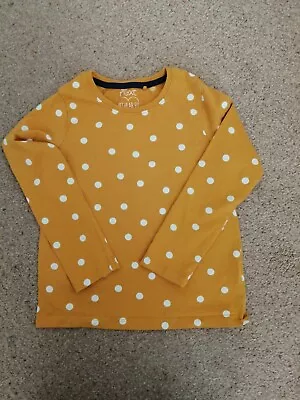 Girls Next Long Sleeve Top Age 6 Mustard With Whire Spots • £1.50