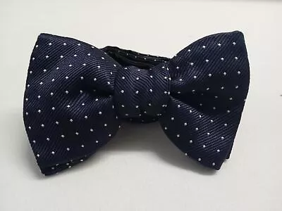 £23.20 • Buy LANVIN PARIs Men's Navy Blue Spotted String Clip Bow Tie UK One Size