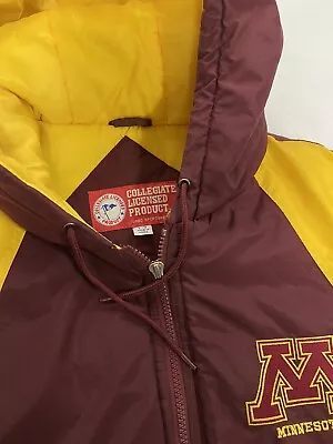 Vintage Minnesota Golden Gophers Puffer Jacket Size Large 90s NCAA • $59.50