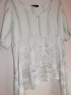 Kasbah Linen & Cotton Mix Top/tunic .   Fit 14/16   Lagen Look • £5.50