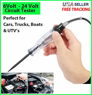 $5.95 • Buy Test Light Car Circuit Tester Probe 24V 12V 6V DC Voltage Continuity Tester US