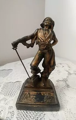 Paul Herzel Pompeian Bronze Pirate Sculpture Bookend 1928 Vintage • $103.50