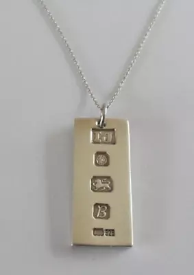 £17 • Buy Vintage Silver Ingot Pendant On A Silver Chain. Sheffield 1976.
