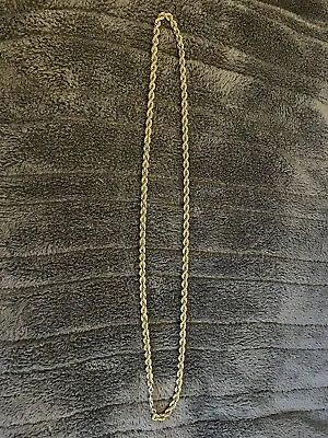 Vintage Christian Dior Gold Tone Rope Chain Necklace. 26 Inch - 5mm Wide . • £50