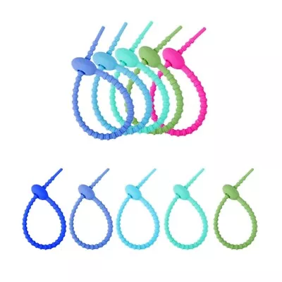 Candy Colored Silicone Cable Zip Wire Flexible And Long Lasting Fastenings Ties • $8.46