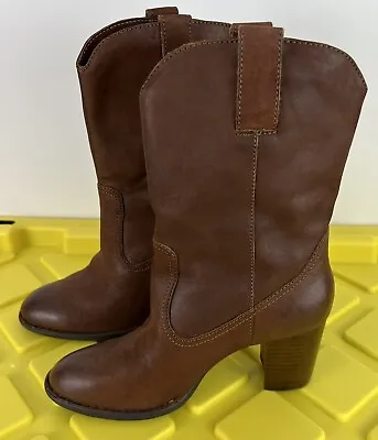 $129.99 • Buy New Born Crown Women's Allegra Leather Boots Size 7 Brown Color Western Low Calf
