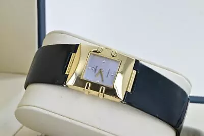 Ladies 18Ct Gold Omega Quadra Wristwatch Diamond Dial Ref 1631.77.60 • £1665