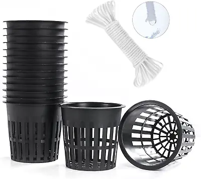 20 Pack 4 Inch Net Cup Pots With 20 Feet Hydroponic Self Watering Wick  • $19.87