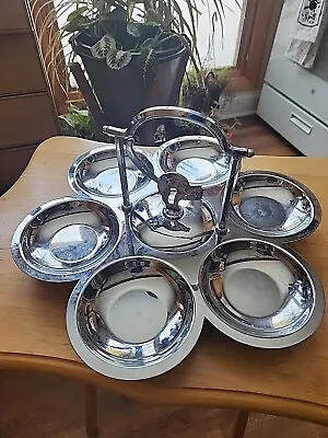 Mid Century Vintage Farberware Brooklyn NY Cat Apple Serving Tray Stainless 14” • $39.99