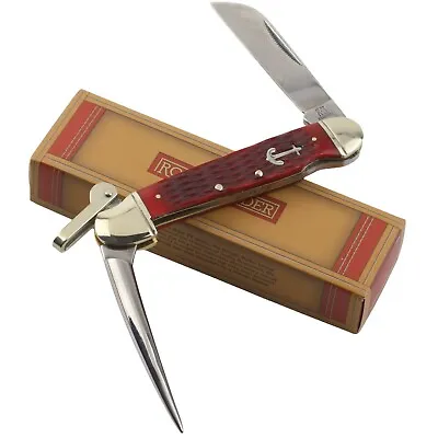 Rough Rider Red Jigged Bone Marlin Spike Folding Pocket Knife RR576 • $21.95