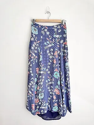 Tigerlily Aus 6 Cornflower Floral Batik Maxi Skirt Boho Gypsy • $34