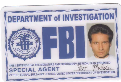 Fox MULDER X-Files / Area 51 Type Movie Prop  Fake ID Card  • $8.96