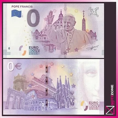 Zero Souvenir 0€ POPE FRANCIS 2018-1 VATICAN Test Fantasy Banknore Note 0 Euro • £7